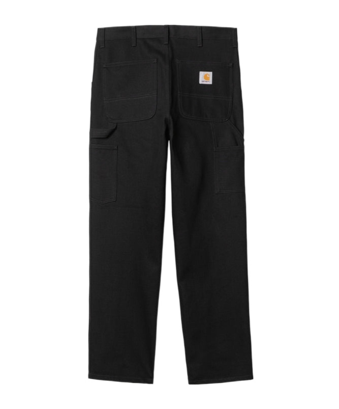 Carhartt Wip Single Knee Pant Black Rinsed In Organic Cotton In Black