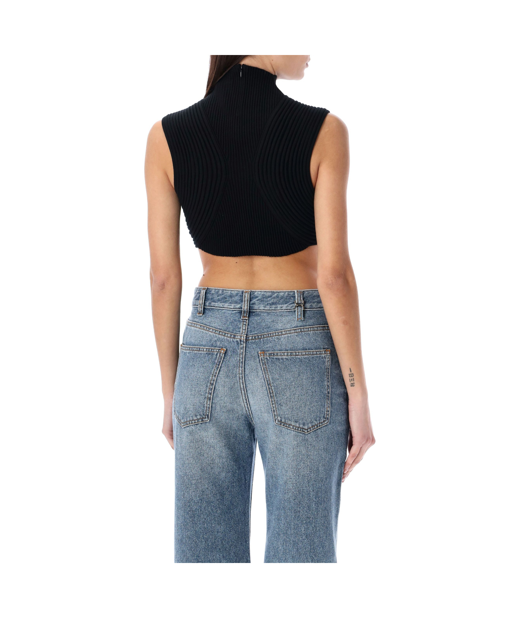 Chloé Ribbed-knit Wool Crop Top In Gray