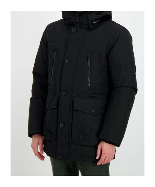 Woolrich Long-sleeved Coat In Black