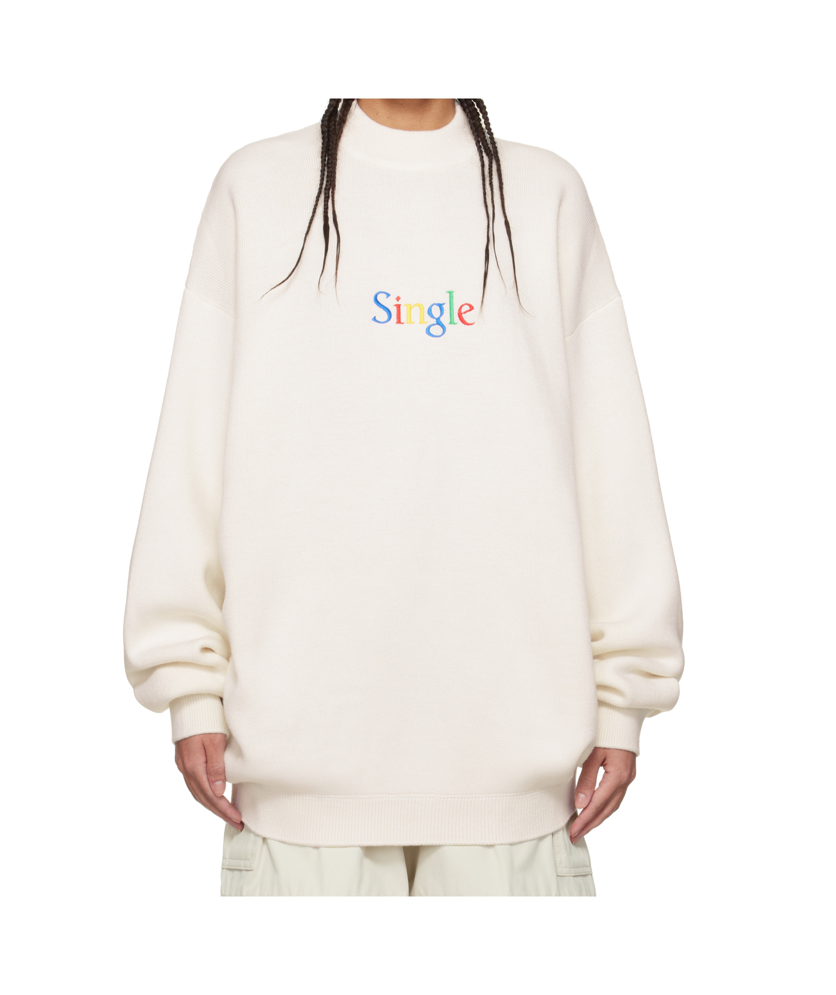 Vetements Long Sleeve Sweater In White
