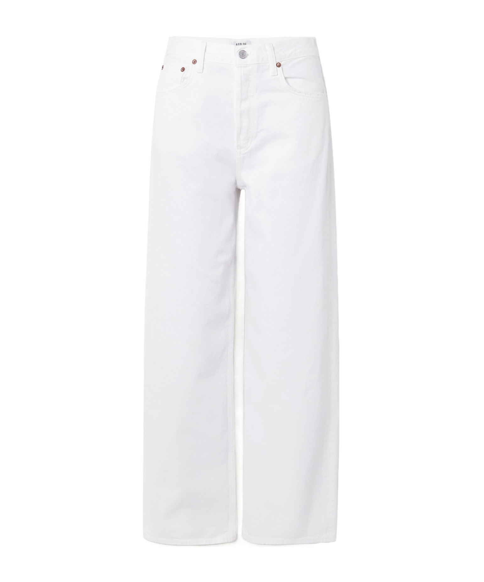 Agolde Denim Trousers With Belt Loops In White
