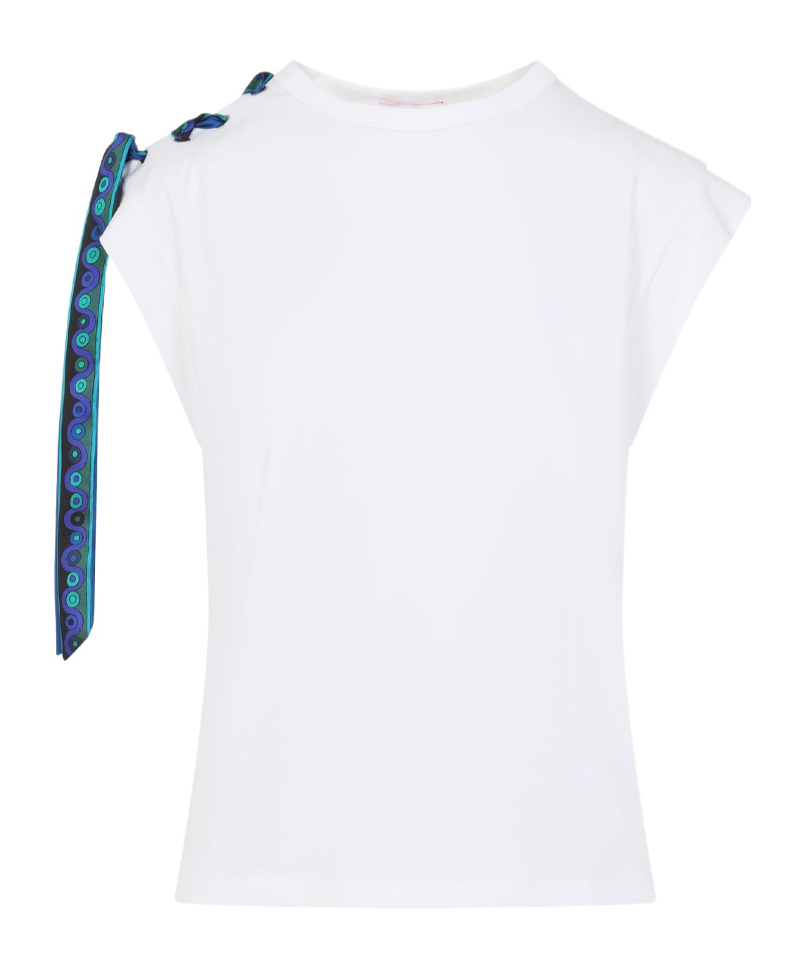Emilio Pucci Short Sleeve T-shirt With Printed Drawstring In White