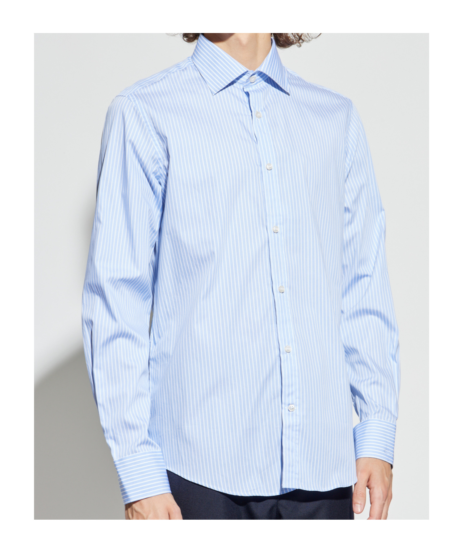 Paul & Shark Striped Cotton Shirt In Blue