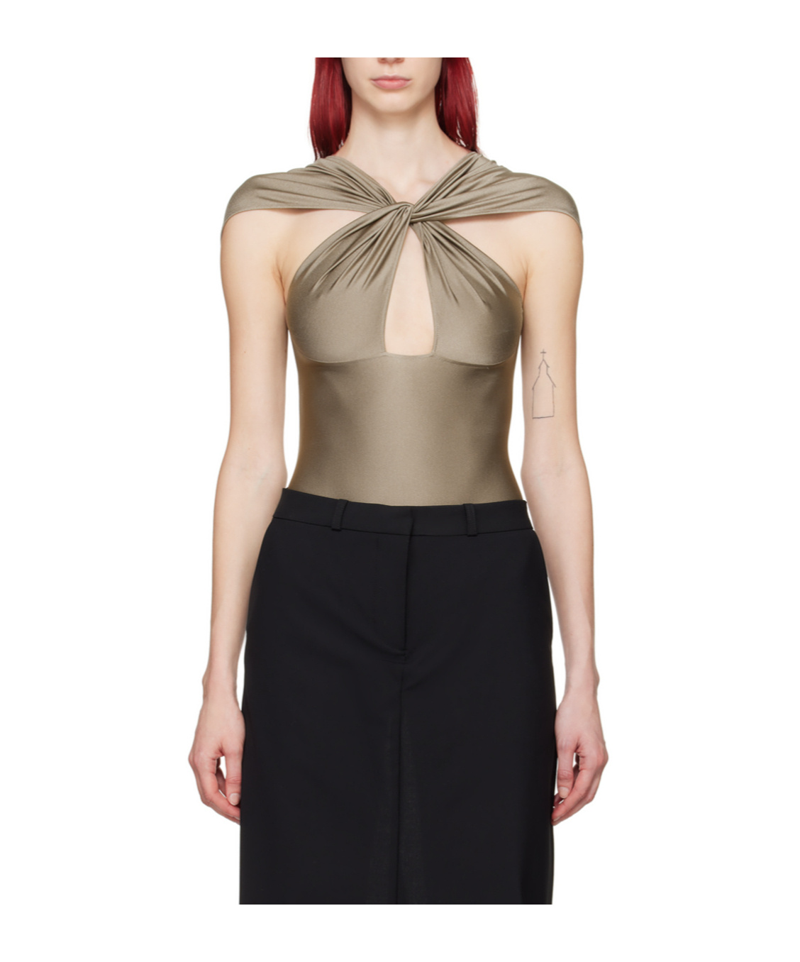 Coperni Hollowed-out Twisted Pleated Jumpsuit In Black