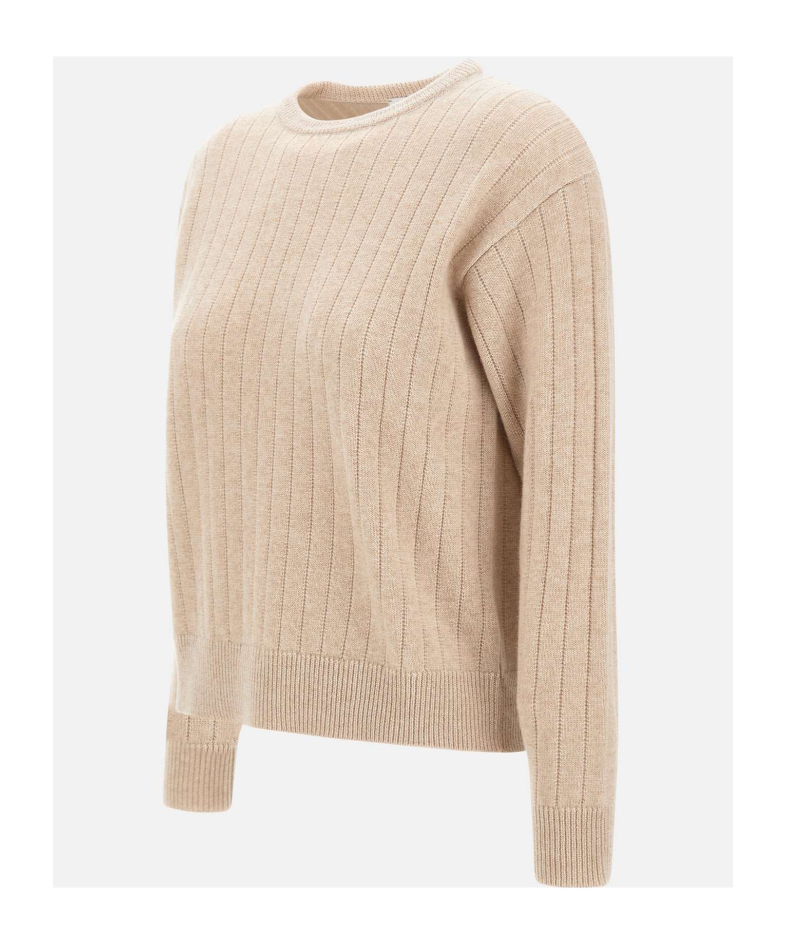Eleventy Crew Neck Long Sleeve Sweater In Neutral
