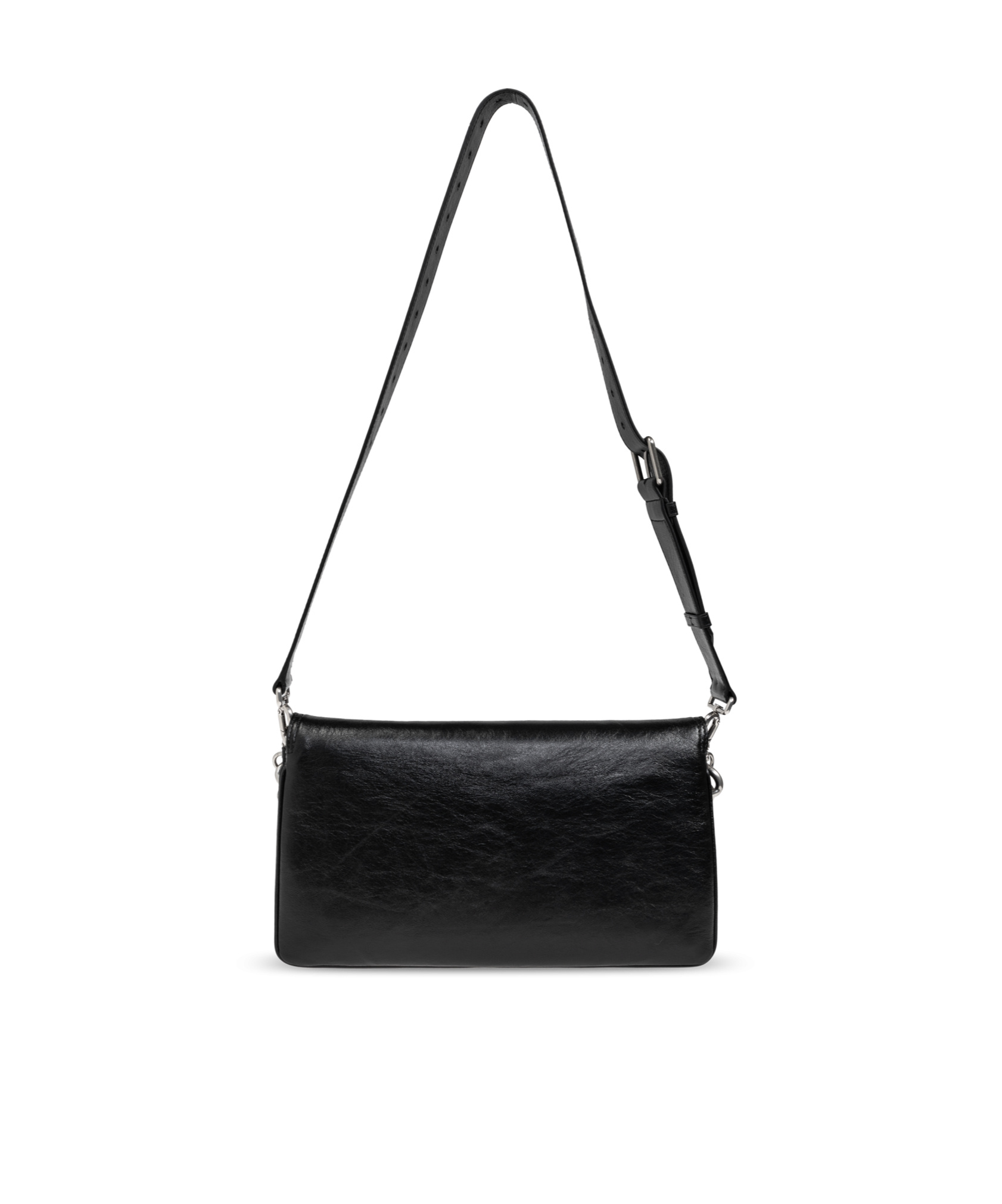 Balenciaga Medium Bb Soft Flap Leather Shoulder Bag In Black