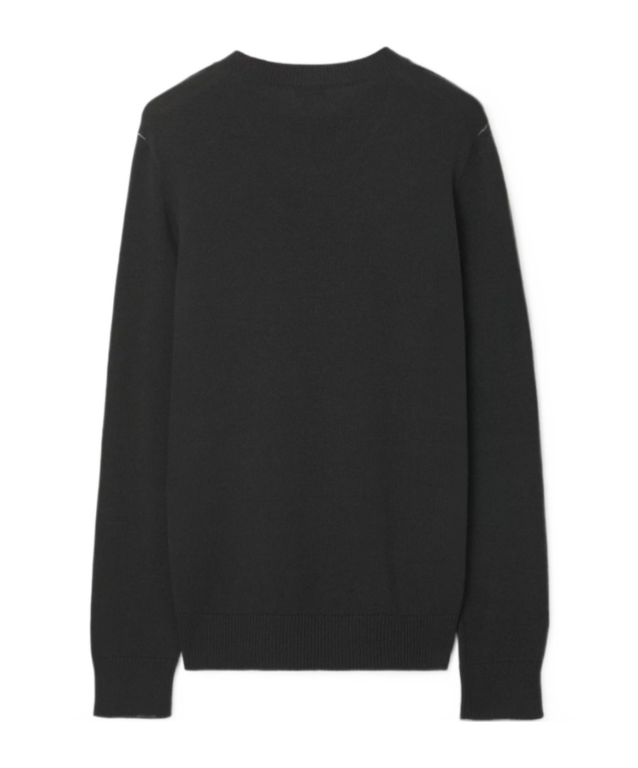 Burberry Equestrian Knight Cashmere Jumper In Black