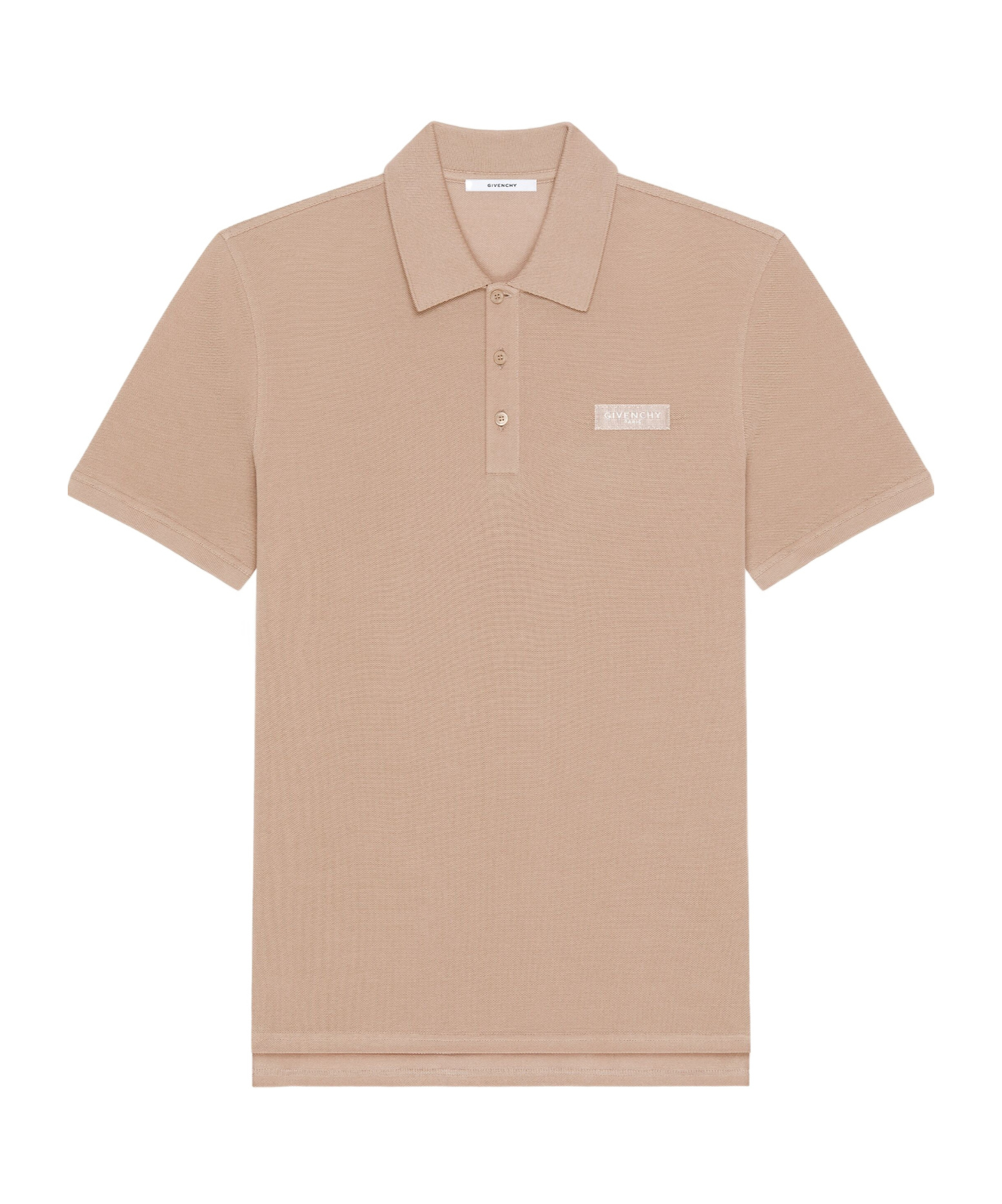 Givenchy Paris Logo Patch Short-sleeved Polo Shirt In Brown