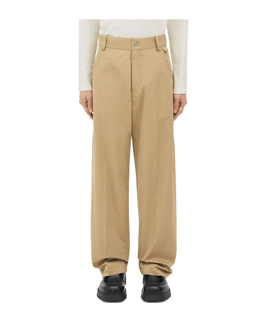 Bottega Veneta Belt Loop Work Casual Pants In Brown