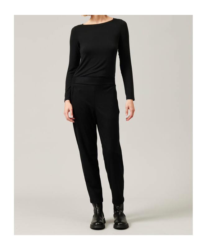 Transit Wool Knitted Trousers In Black