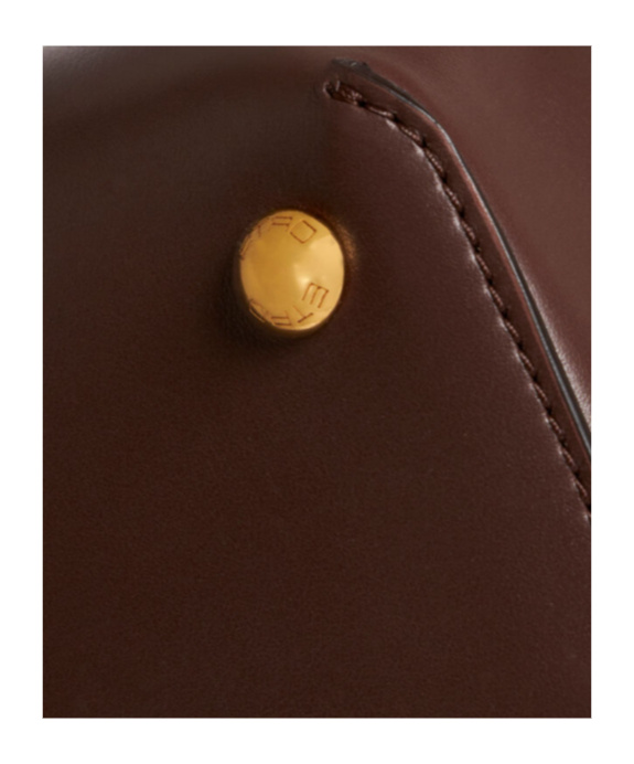 Etro Brown Leather Bag With Embroidered Logo In Multicolor