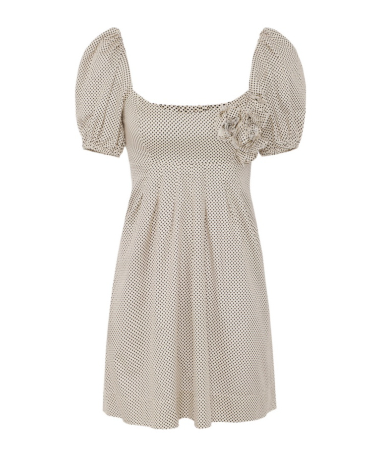 Elisabetta Franchi Polka Dot Print Dress In Nude