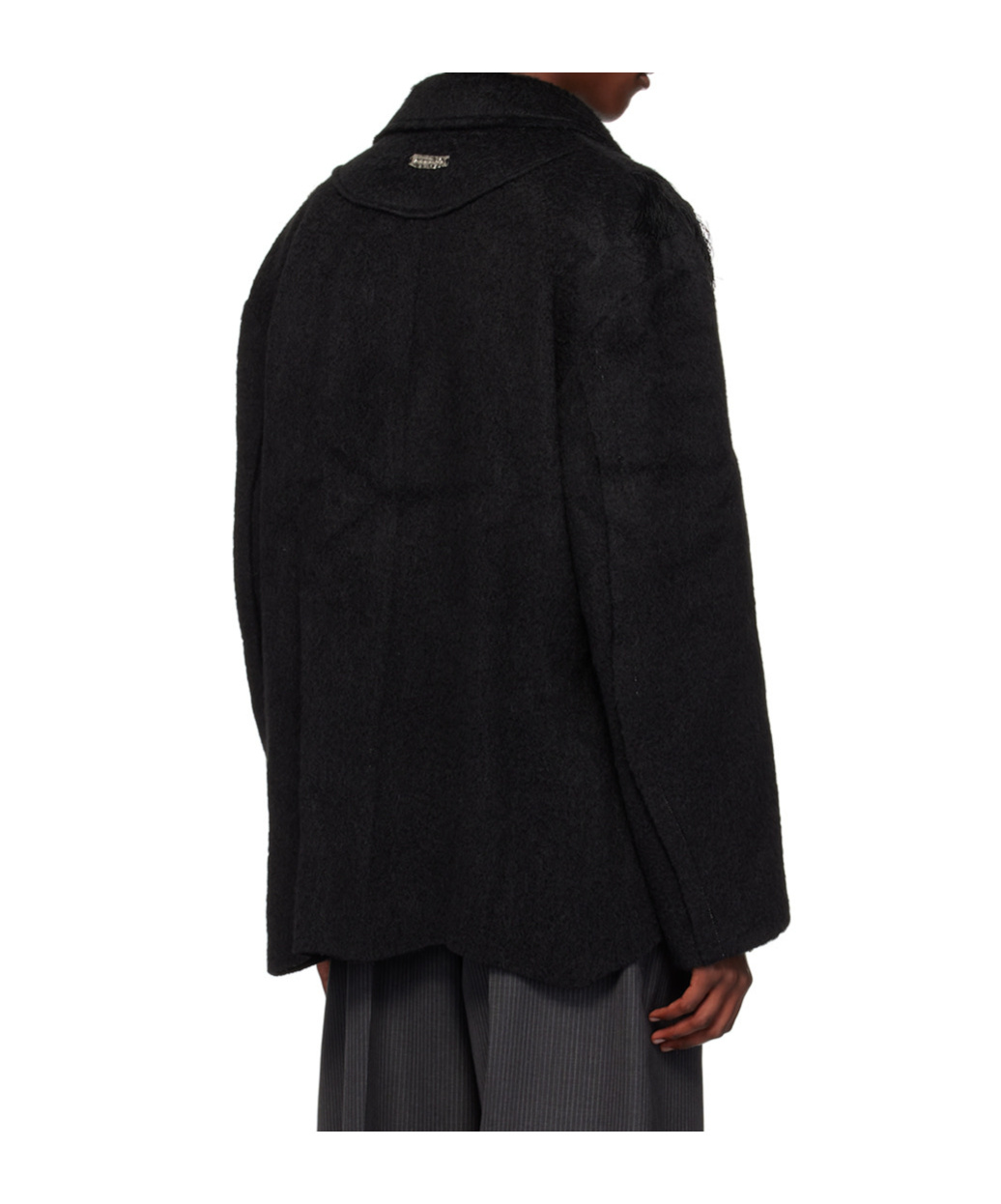Andersson Bell Black Zibeline Shaggy Wool Coat In Black