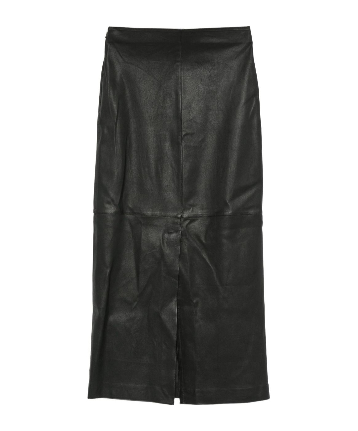 Alysi Leather Midi Skirt In Black