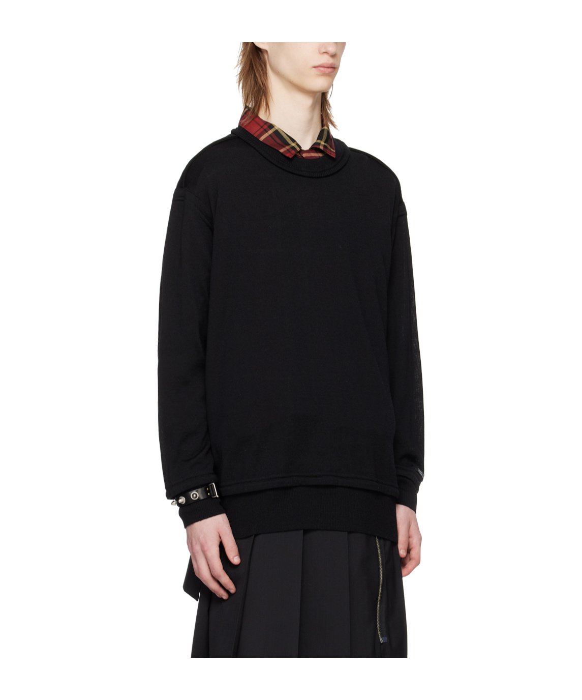 Undercover Decorative Sewing Knitted Pullover In Black