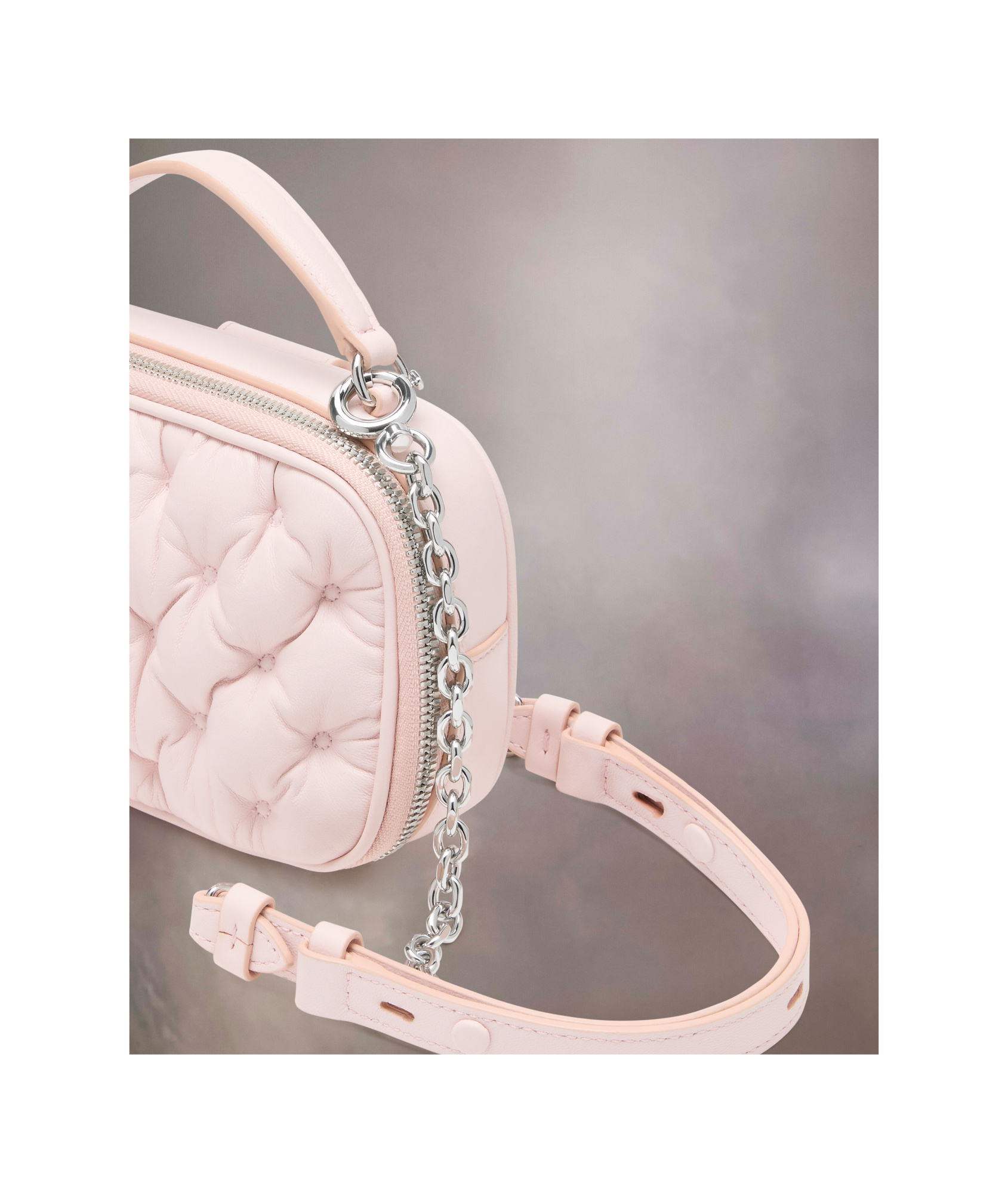 Maison Margiela 'glam Slam' Pink Handbag With Logo Plate And Quilted Design In Pink
