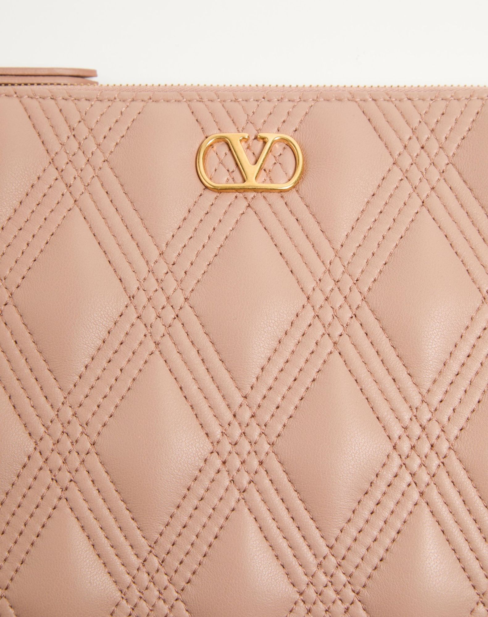 Valentino Quiltie 67 Pouch In Quilted Nappa Leather