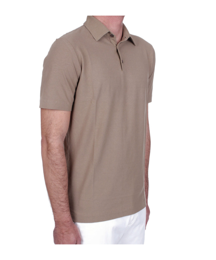 Zanone Short-sleeved Polo Shirt In Nude