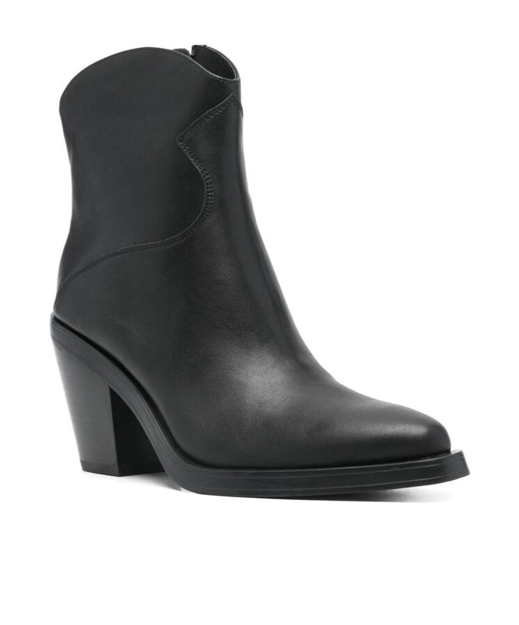 Ash Thick Heeled Short Boots In Black