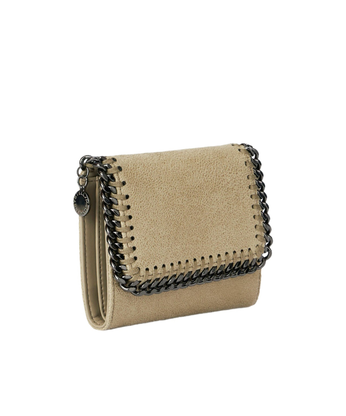Stella Mccartney Falabella Small Flap Wallet In Nude