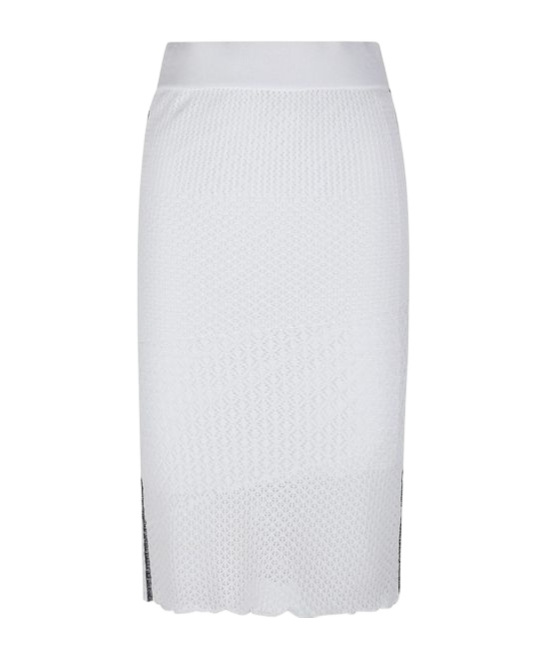 Pinko High-waisted Knitted Midi Skirt In White