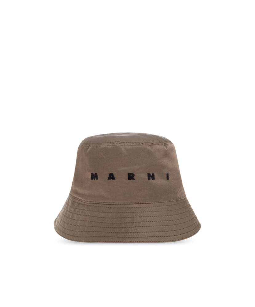 Marni Logo-embroidered Bucket Hat In Brown