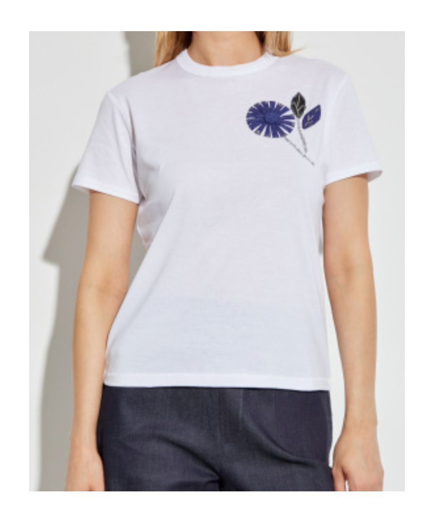 Marni Embroidered Flower T-shirt In White