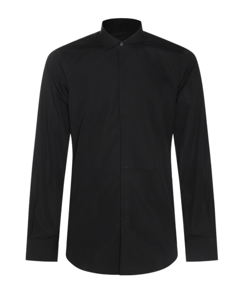 Dsquared2 Pointed-collar Conceal Fastened Shirt In Black