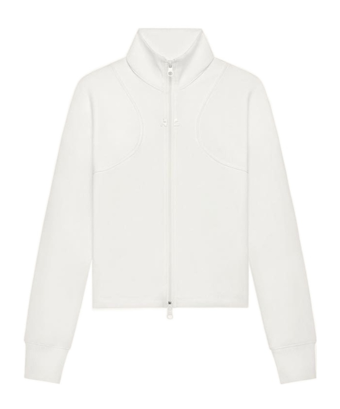 Shop Courrèges Scuba-jersey Jacket In White