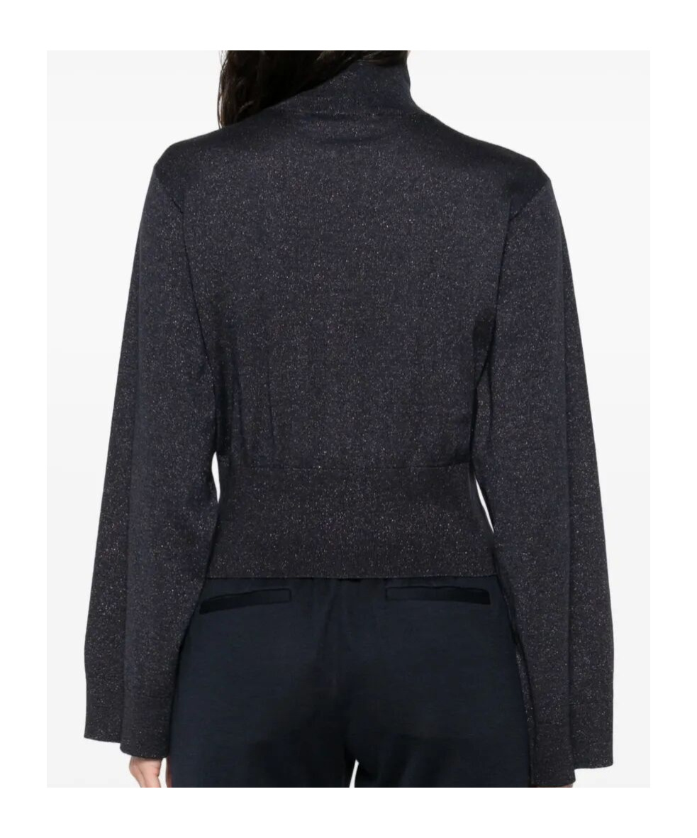 Brunello Cucinelli Lurex-detail Zip-up Blouse In Black