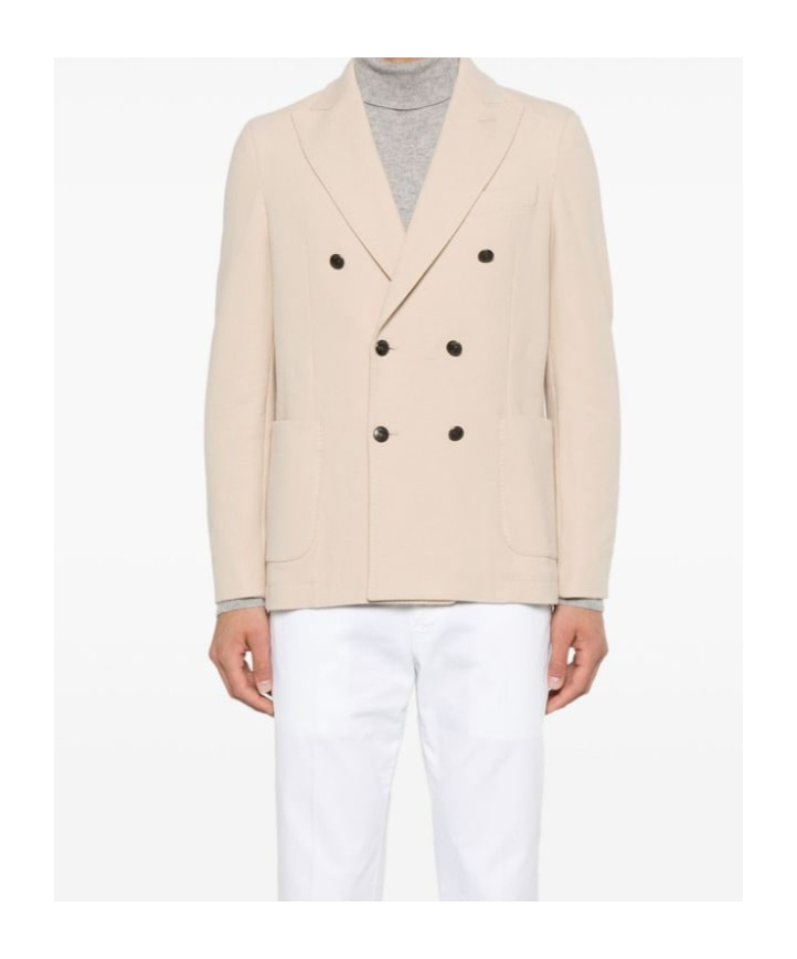 Circolo 1901 Cotton Double-breasted Jacket In Nude