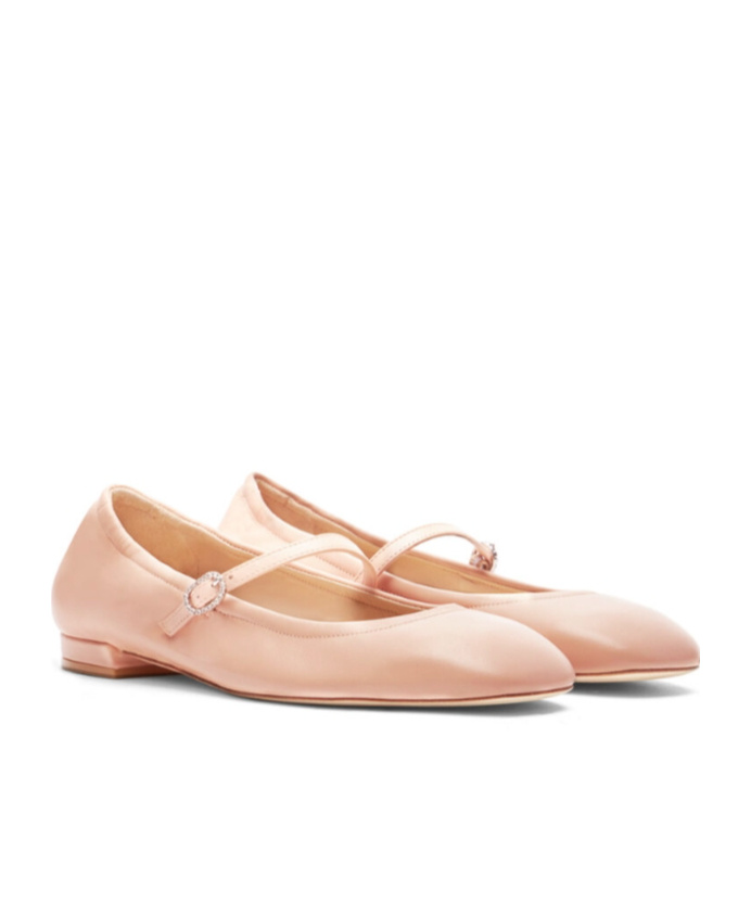 Stuart Weitzman Claris Ballet Flats In Nude