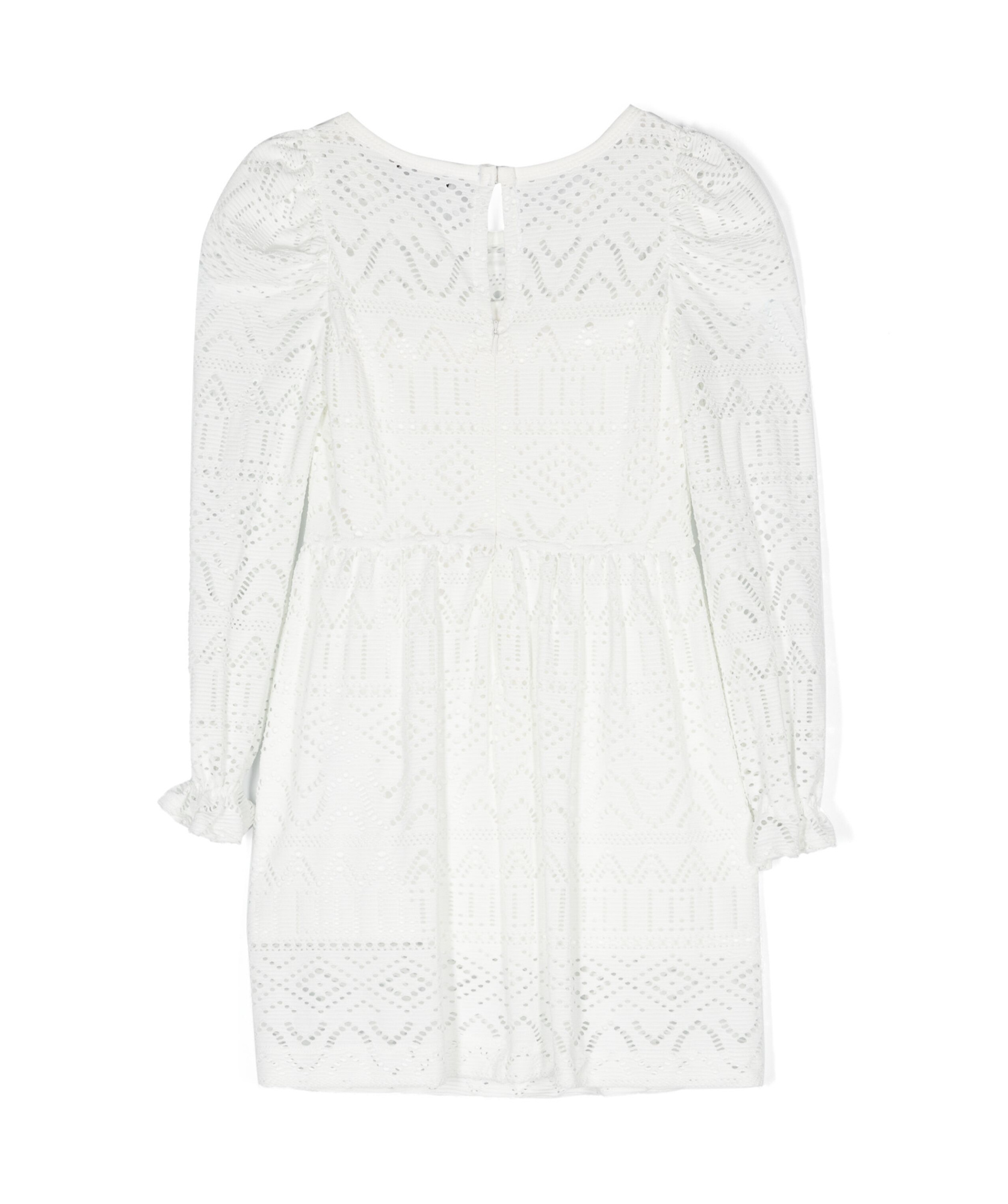 Monnalisa Embroidered Cotton-blend Midi Dress In White