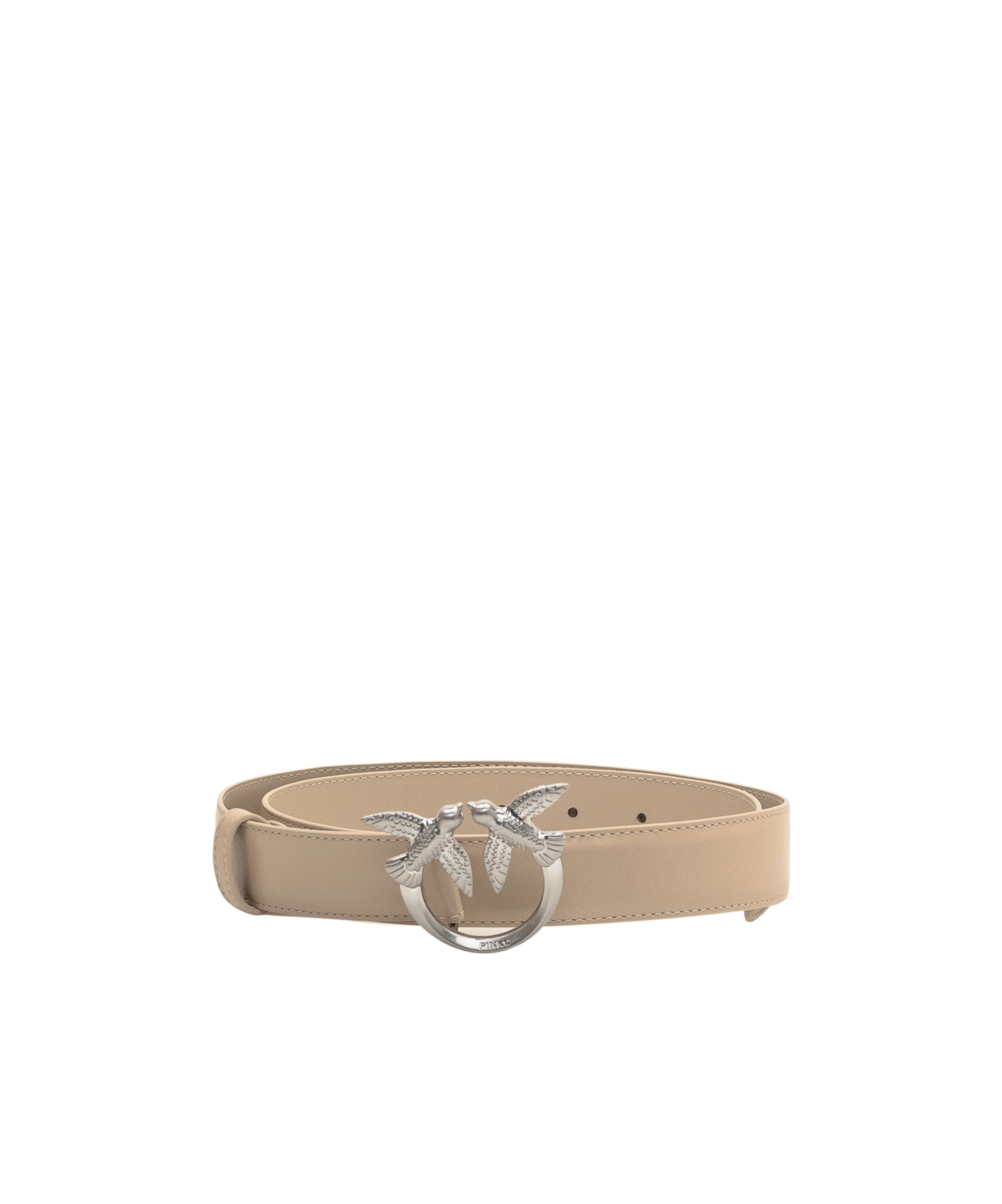 Pinko Lovebird Buckle Belt In Sand