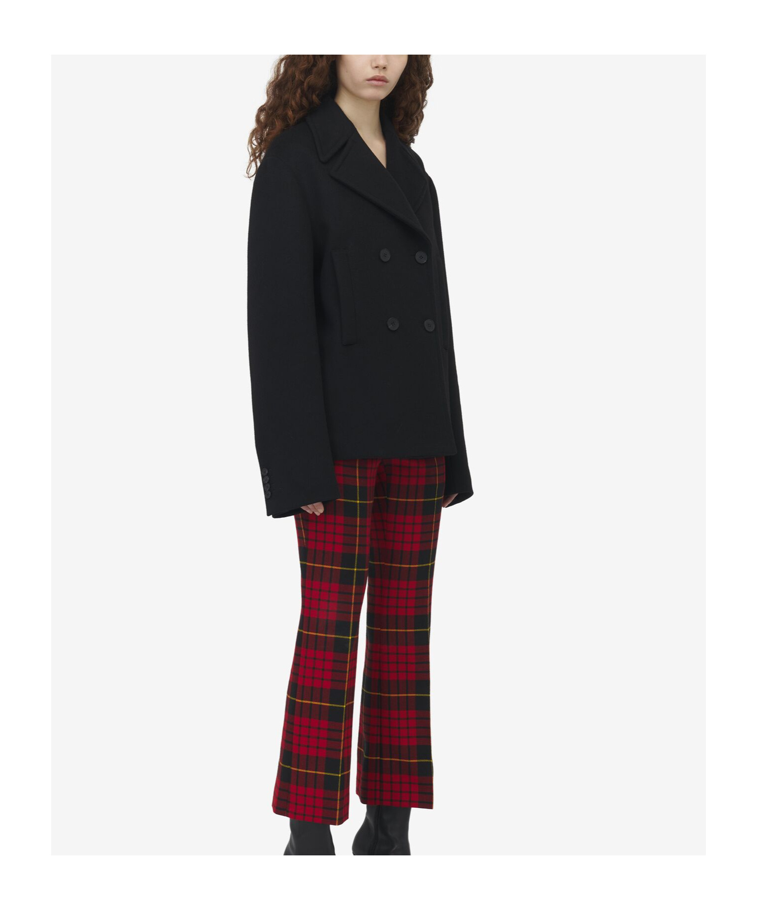 Alexander Mcqueen Womens Black Double-breasted Regular-fit Wool And Cashmere-blend Coat In Black