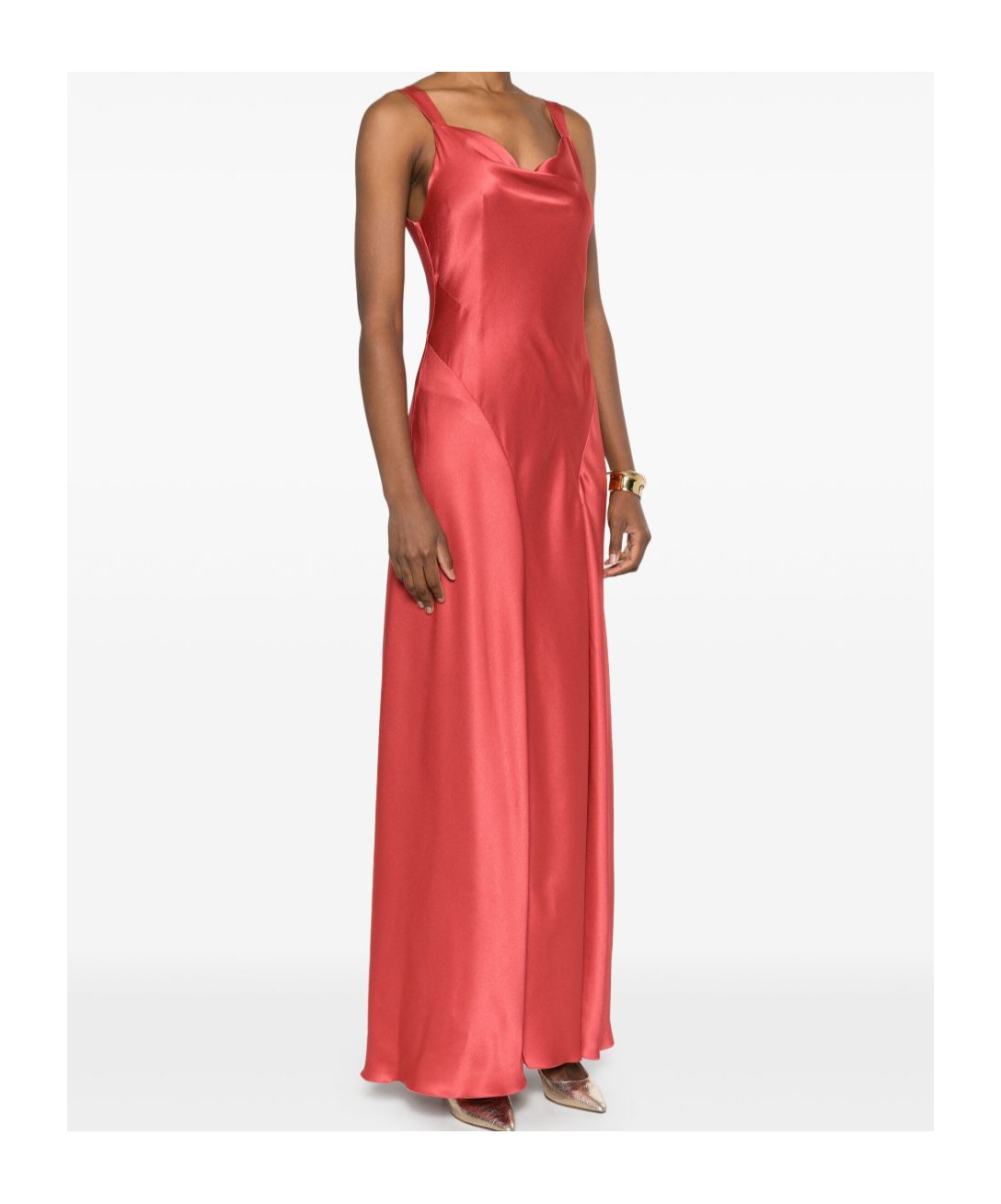 Alberta Ferretti Cut-out Gown In Red