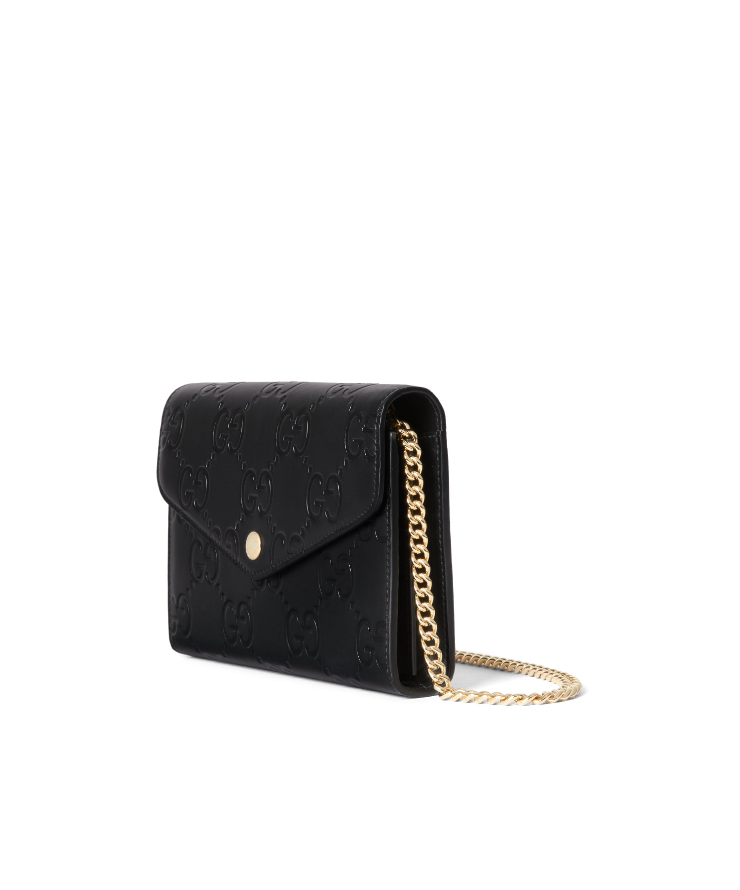 Gucci Debossed G Monogram Crossbody Bag In Black