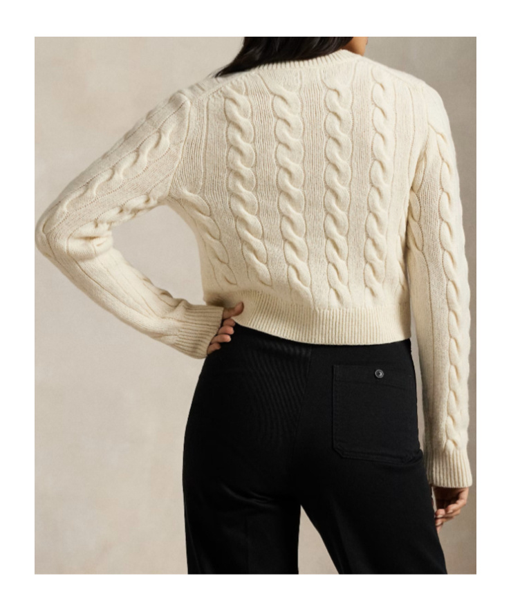 Polo Ralph Lauren Cable-knit Button-down Cardigan In White
