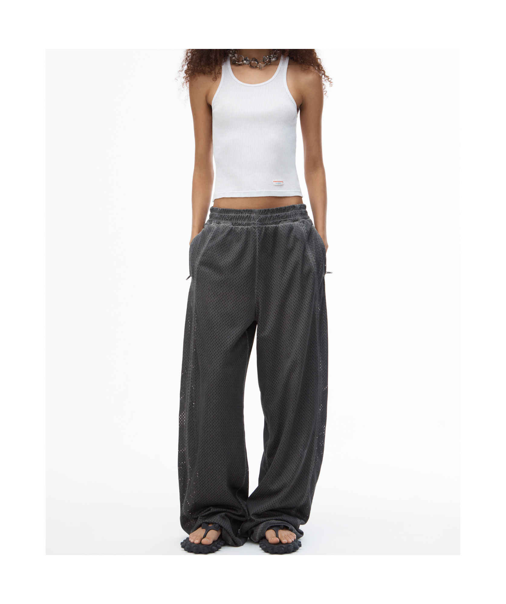 Alexander Wang Mesh Sweatpants In Black
