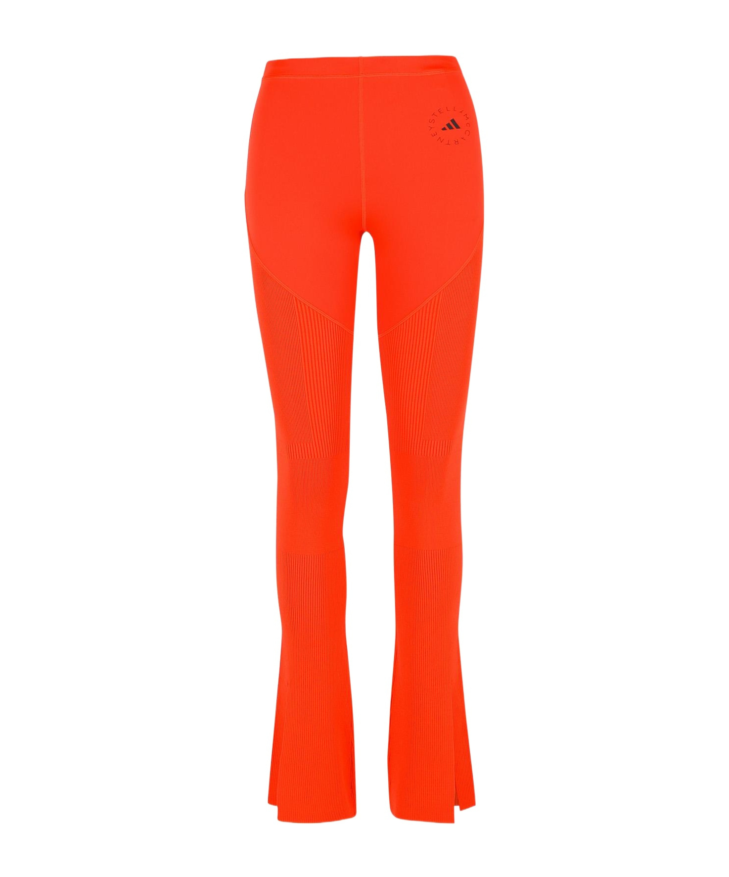 Shop Adidas By Stella Mccartney Logo Printed Flared Leggings In Red