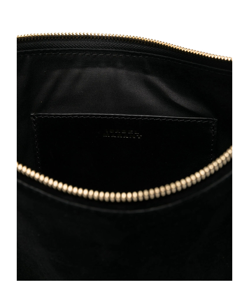 Isabel Marant Soft Fringe Zip Crossbody Bag In Black