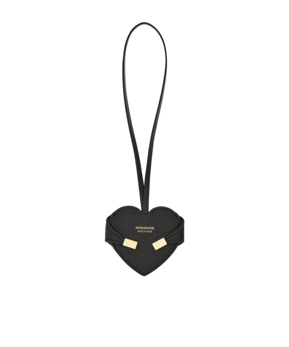 Ferragamo Charm Cuore Mirror Bag Charm In Black