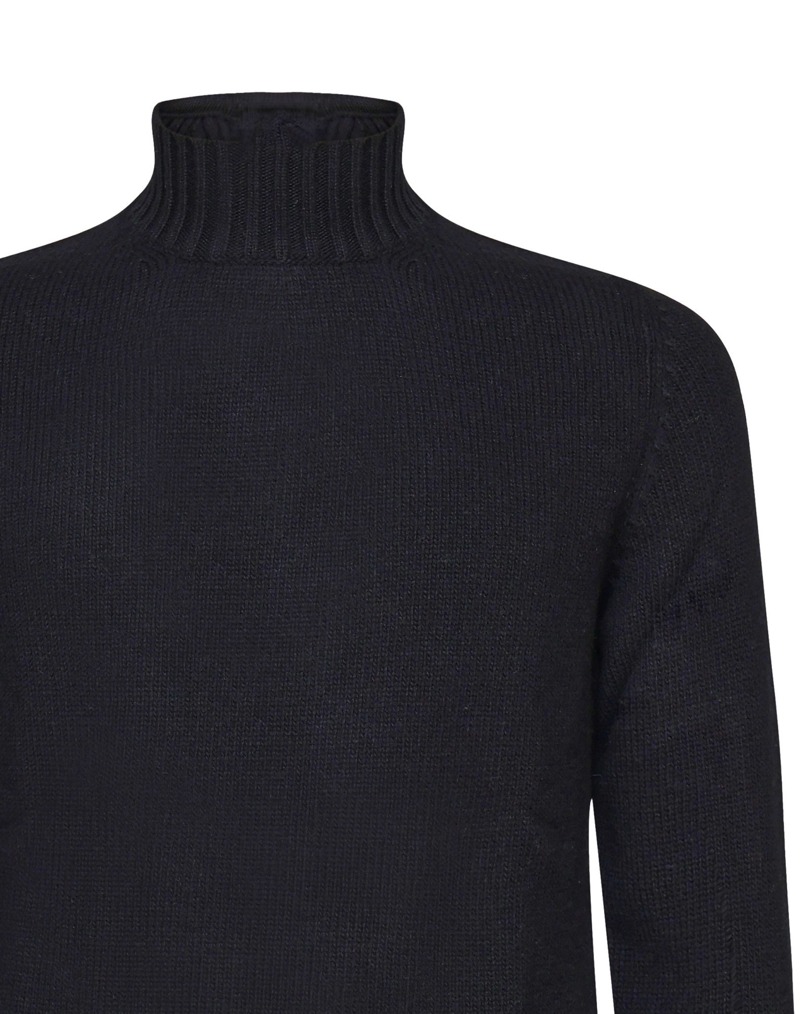 Fedeli Turtleneck Sweater In Virgin Wool And Cashmere Blend In Black