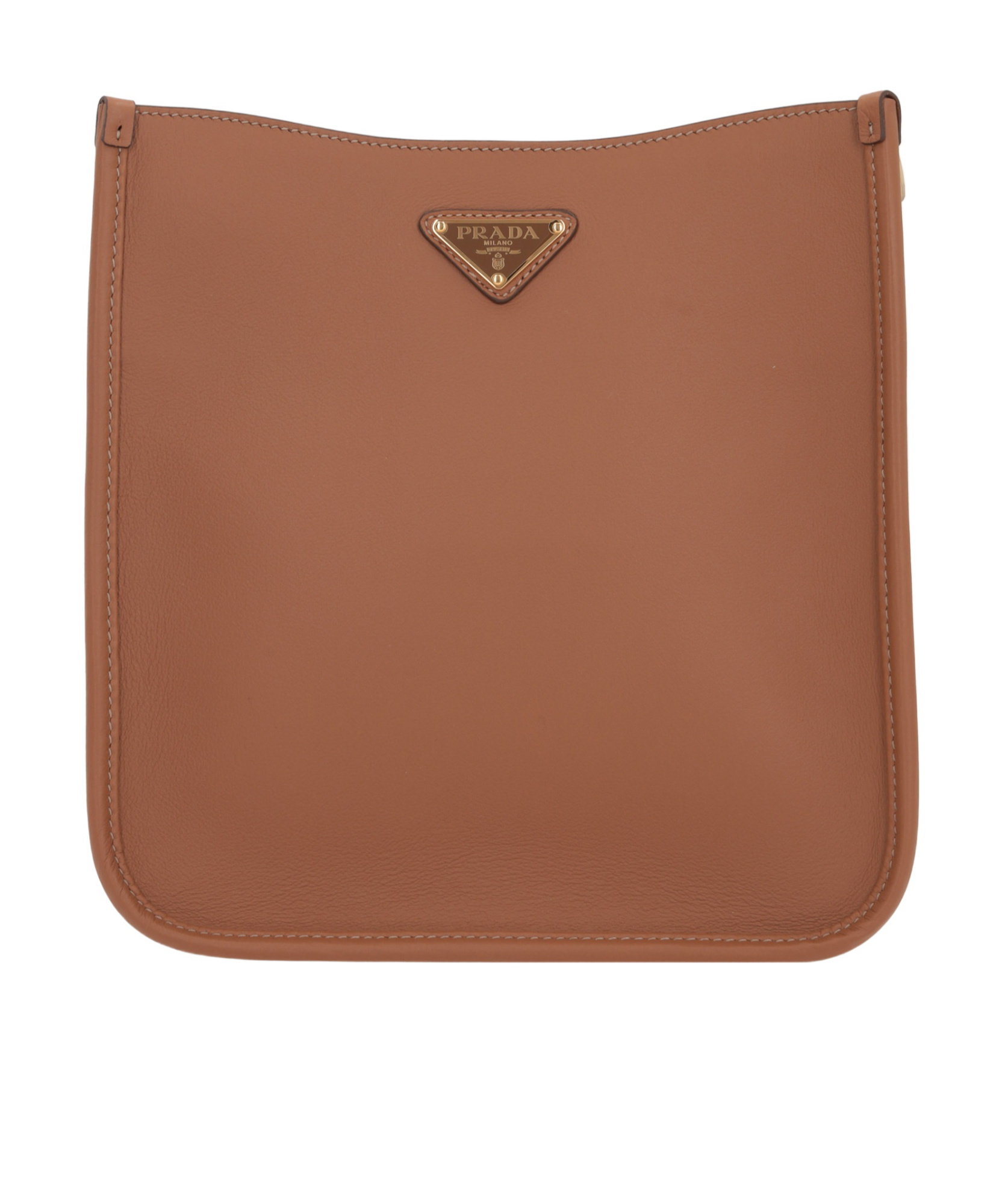 Shop Prada Triangle-logo Cross Body Bag In Brown