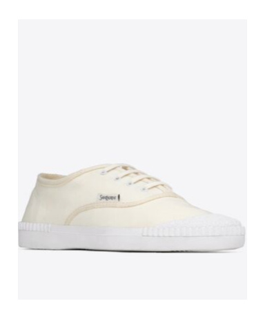 Saint Laurent Ivory Canvas Wes Sneakers In White