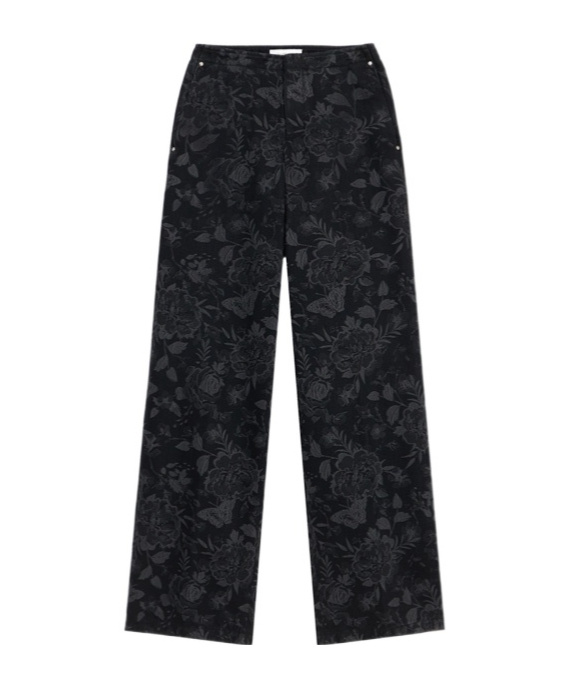 Blumarine Laser-print Denim Trousers In Black