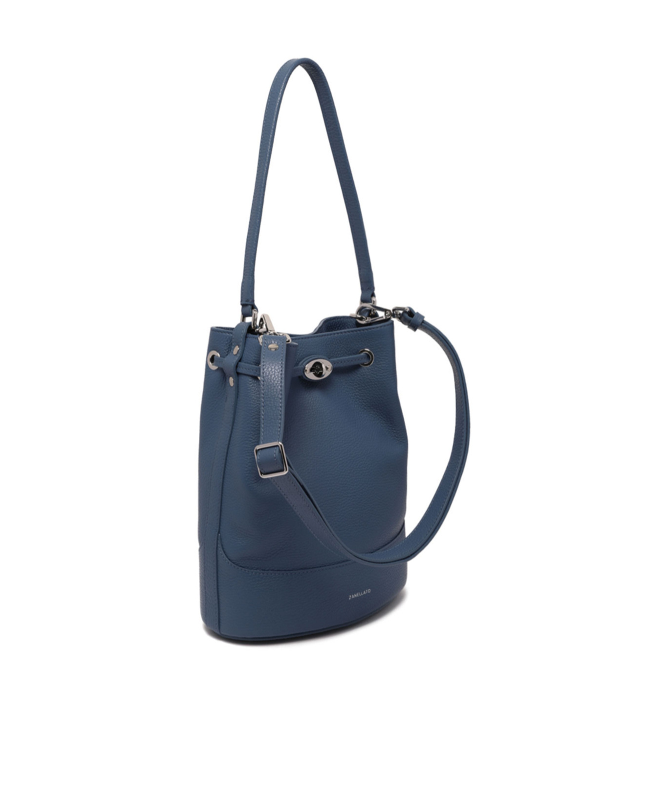 Zanellato Monda Twist-lock Small Bucket Bag In Blue