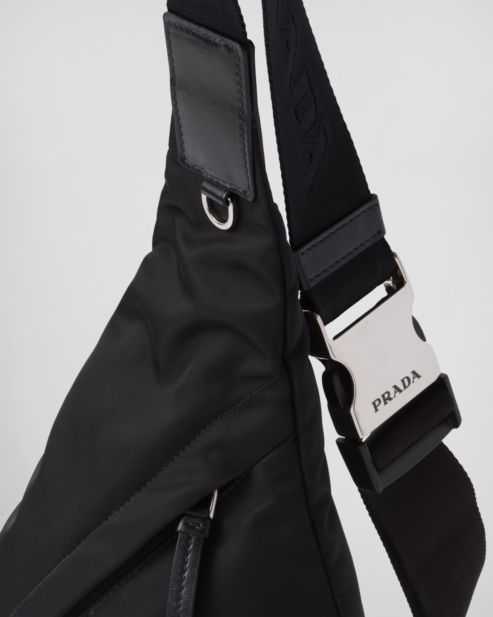 Prada Re-nylon Logo-plaque Backpack In Black
