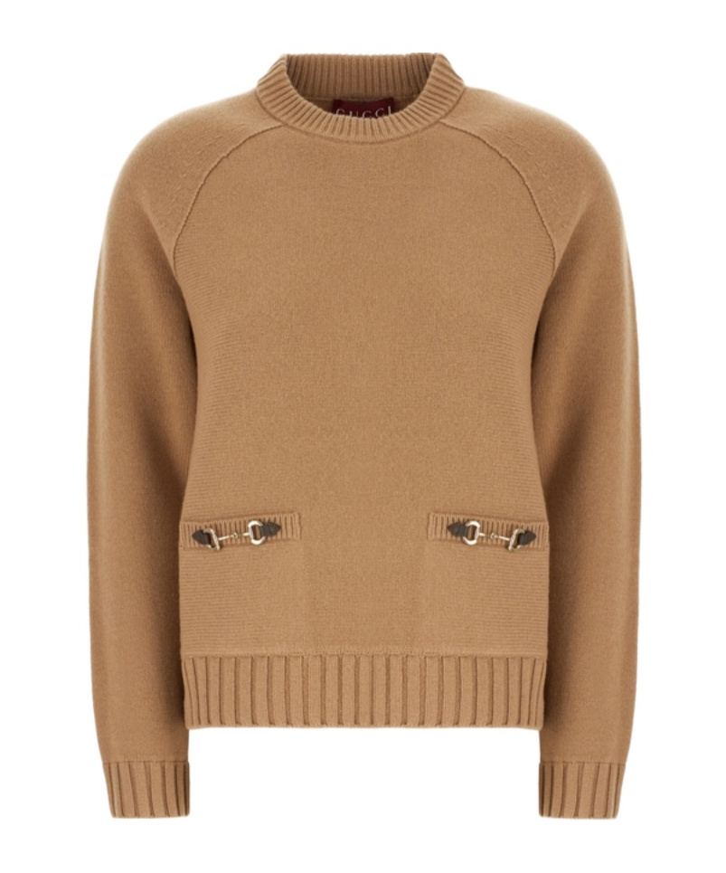 Gucci Long-sleeved Sweater In Brown