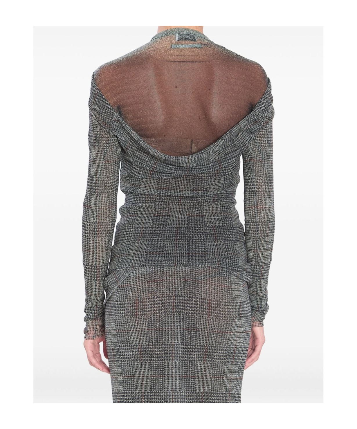 Jean Paul Gaultier Body Shadow And Prince Of Wales Top In Gray